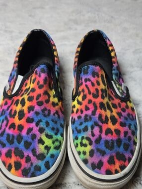Vans Kids Rainbow Leopard Slip-On Sneakers - Multi-Color